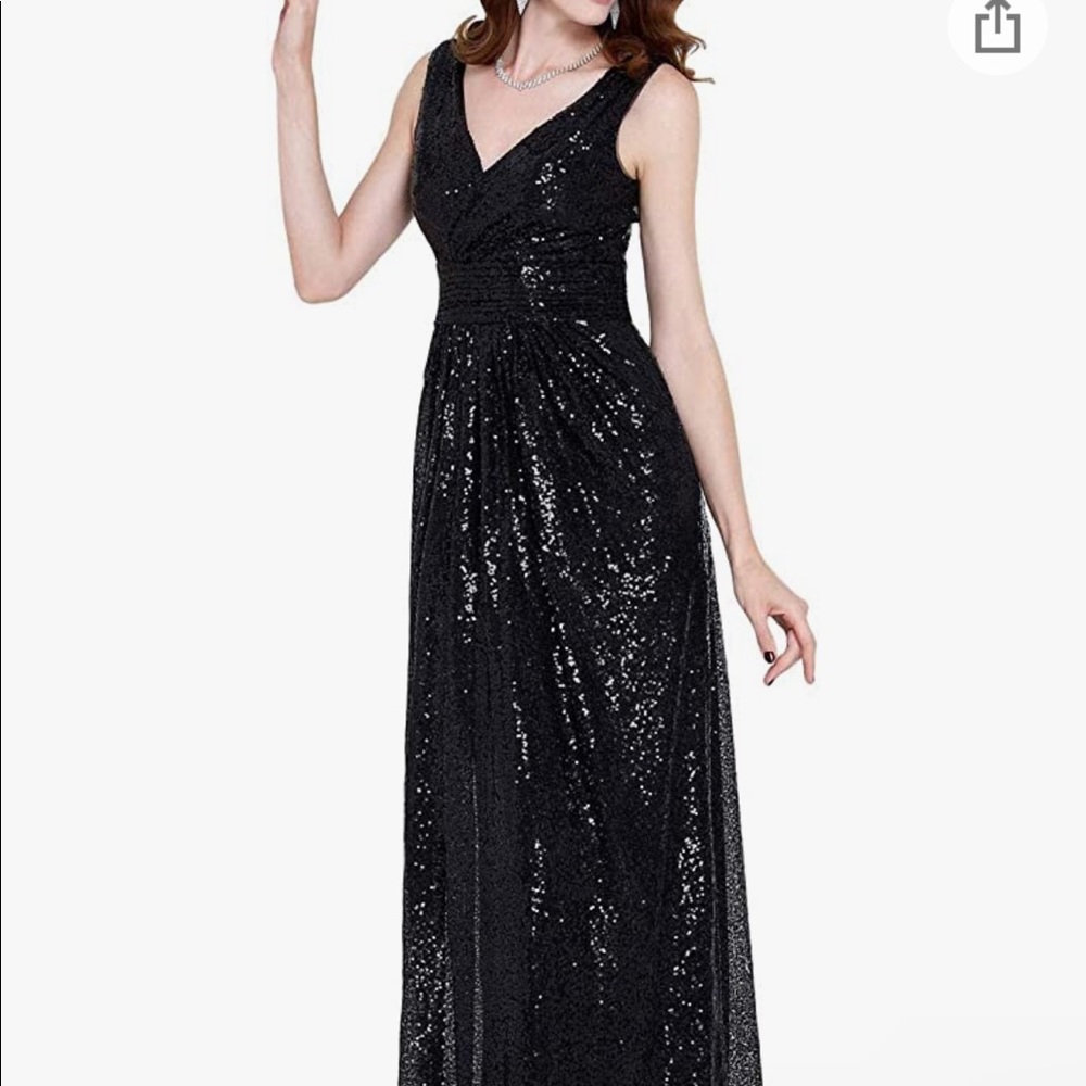 BRAND NEW NEVER WORN! Kate Kasin Sequin Sleeveless Maxi Dress, Black, Size 16